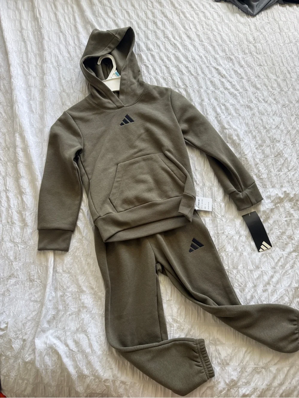 adidas Kids Olive Green Hoodie & Joggers Set